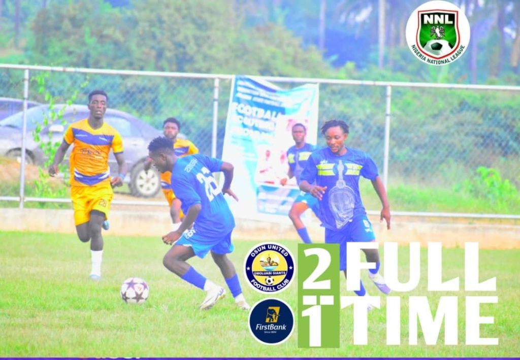 Osun Utd Secures Thrilling 2-1 Win Over First Bank FC