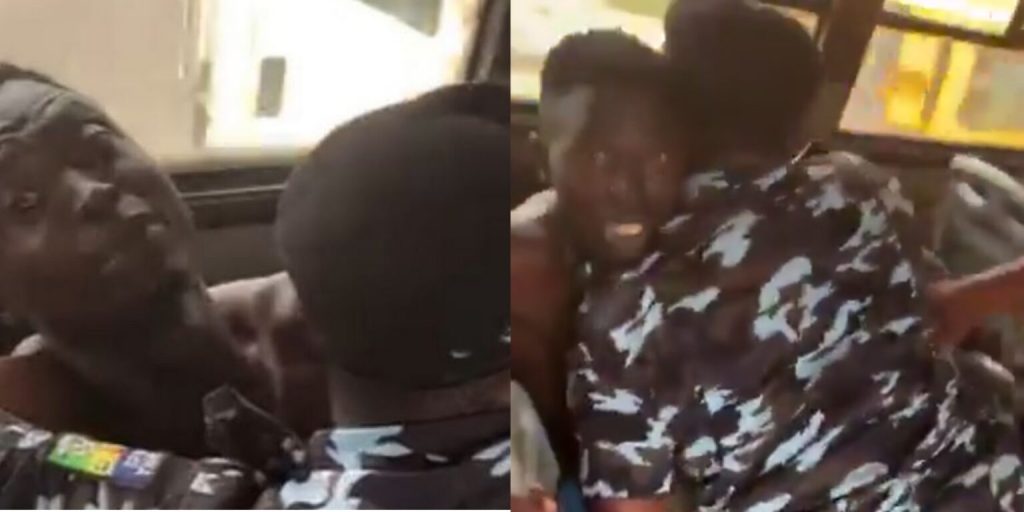 Out cry as Lagos policeman assaults bus conductor in broad daylight