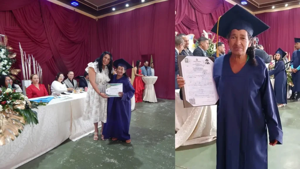 Mujer de 65 años culminó el bachillerato: vendía bebidas para pagar sus estudios