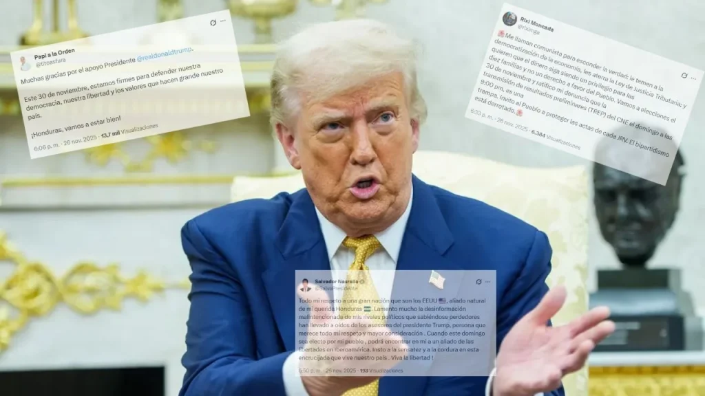 Asfura, Rixi y Nasralla reaccionan tras apoyo de Trump al candidato nacionalista