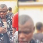 A suspected police officer was reportedly seen begging for mercy after being allegedly caught stealing.