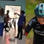 Doctora llega en bicicleta a cumplir su turno en medio de protestas en Danlí