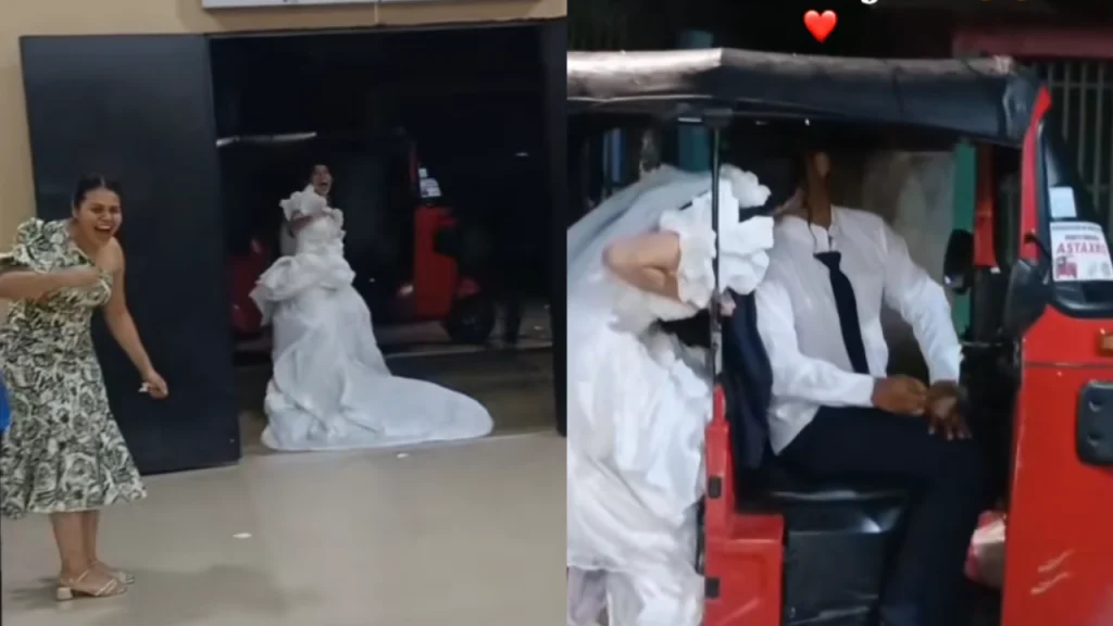 Hondureños presumen su ‘carro’ de boda: ‘El poder de la mototaxi’