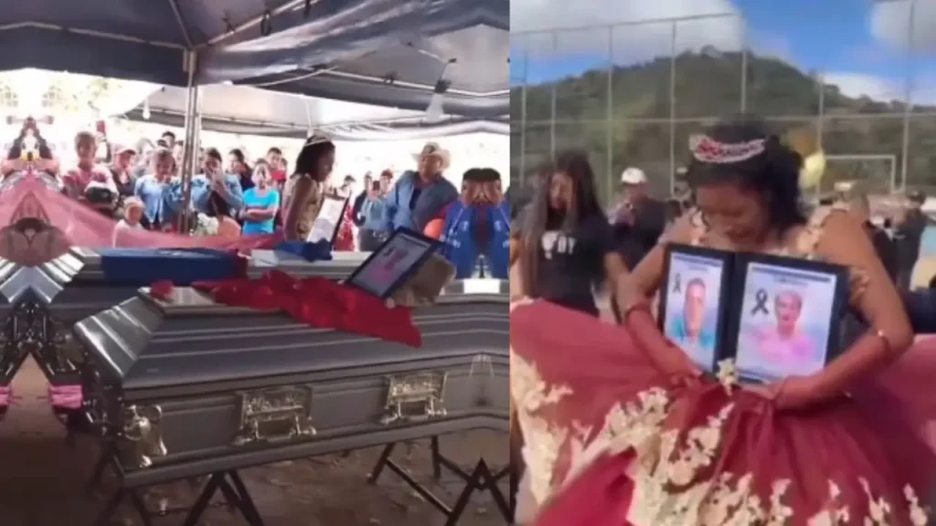 Quinceañera baila vals en velorio de sus padres tras tragedia familiar
