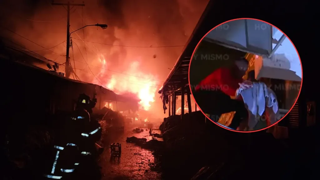 Dramático rescate de menores en pavoroso incendio en mercado Medina de SPS