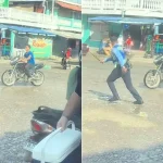 VIDEO: Policía golpea con tolete a motociclista que ignoró orden en Tocoa