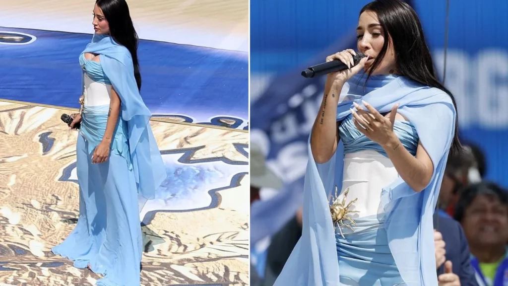 ¿Cuánto costó el vestido que usó María Becerra para cantar el himno en el Mundial?