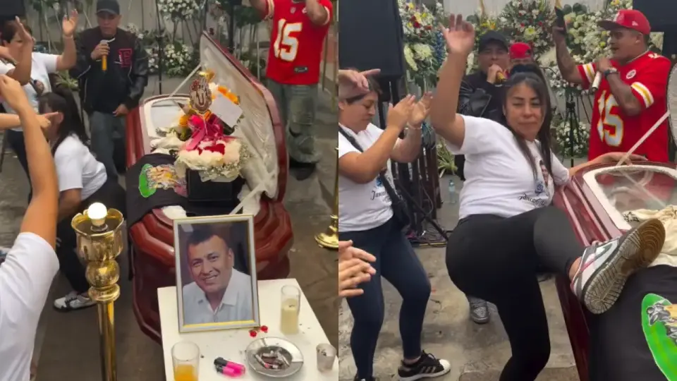 VIDEO: Mujer despide a su esposo ‘perreándole’ a su ataúd